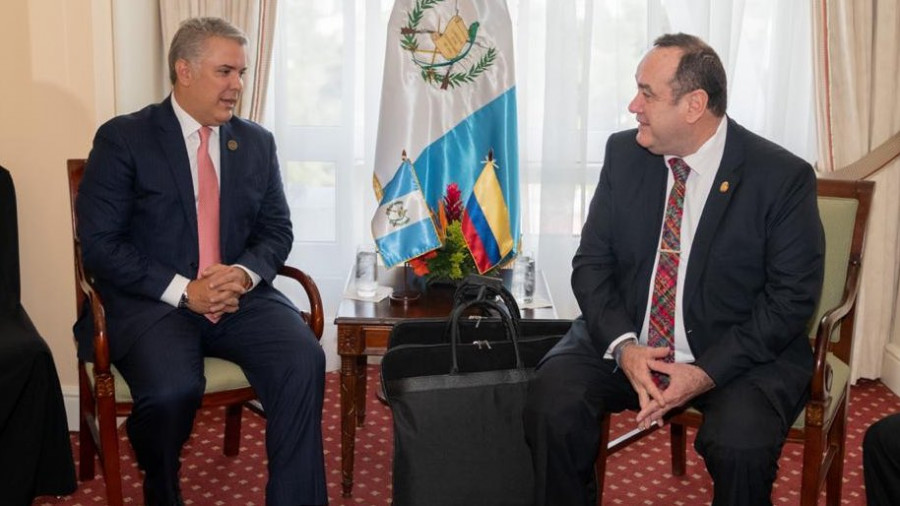 Duque y Giammattei en la reunión. Fotos Presidencia de la República.