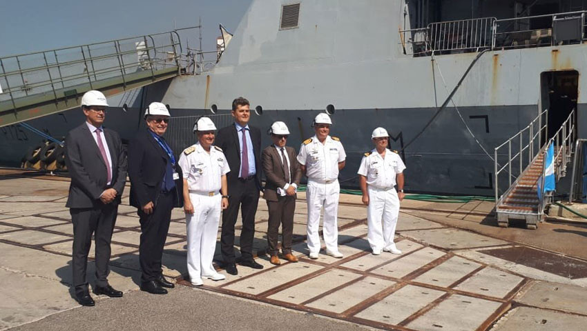 La visita oficial al OPV L'Adroit que llegará a Argentina antes de diciembre. Foto: Ministerio de Defensa