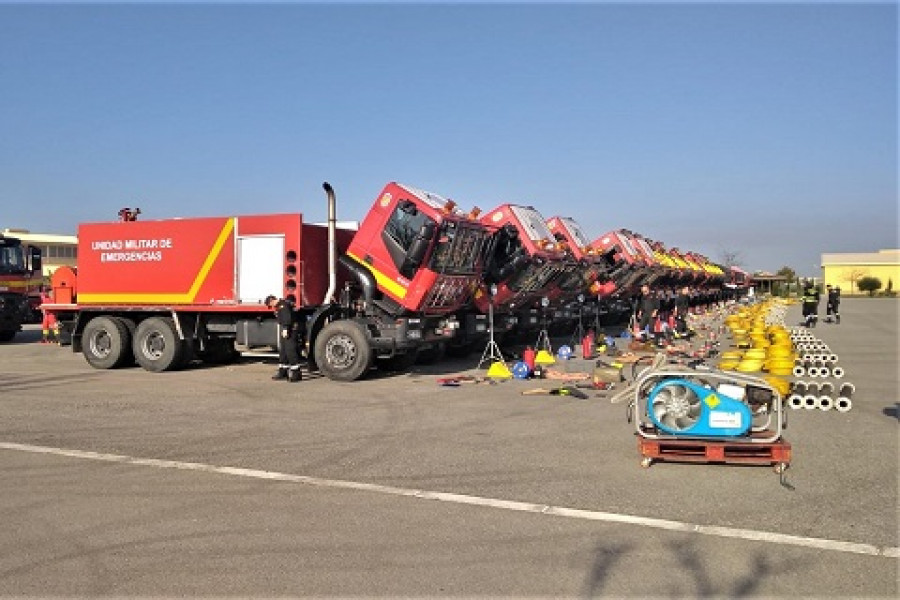 Vehículos autobomba y nodriza. Foto: UME