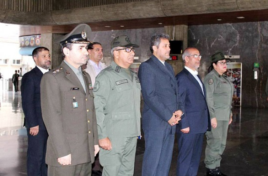 Los viceministros iraníes a su llegada a la sede del despacho de Defensa, en Caracas. Foto: Ministerio del Poder Popular para la Defensa.