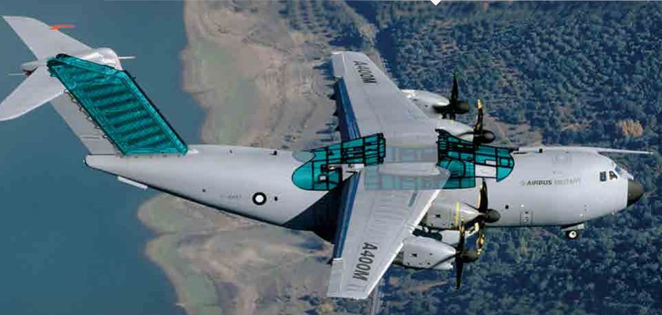 Representación de las piezas fabricadas por Denel para Airbus. Foto: Denel