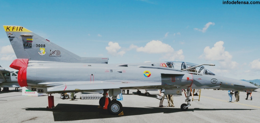 Caza IAI Kfir C12 de la Fuerza Aérea Colombiana. Foto: Infodefensa.com