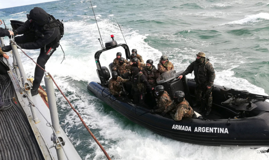 Ejercicio de interdicción marítima. Fuente: Armada Argentina