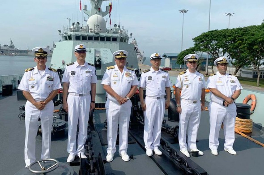 La delegación Armada del Perú en actividades durante Imdex 2019. Foto: Marina de Guerra del Perú.