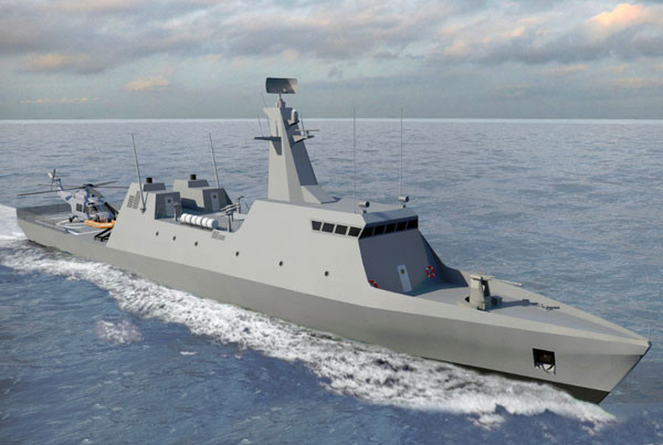 Representación de Israel Shipyards de la OPV 62M. Foto: Israel Shipyards Ltd.