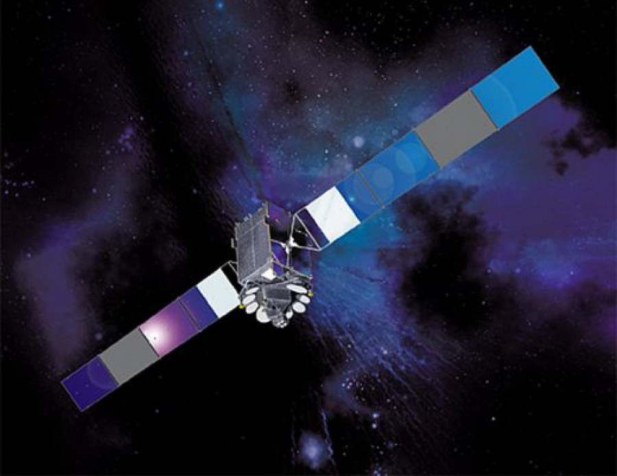 Recreación del satélite Spainsat en órbita. Foto: Hisdesat