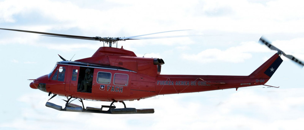 Bell 412 de dotación de la base aérea antártica presidente Eduardo Frei Montalva. Foto: FACh