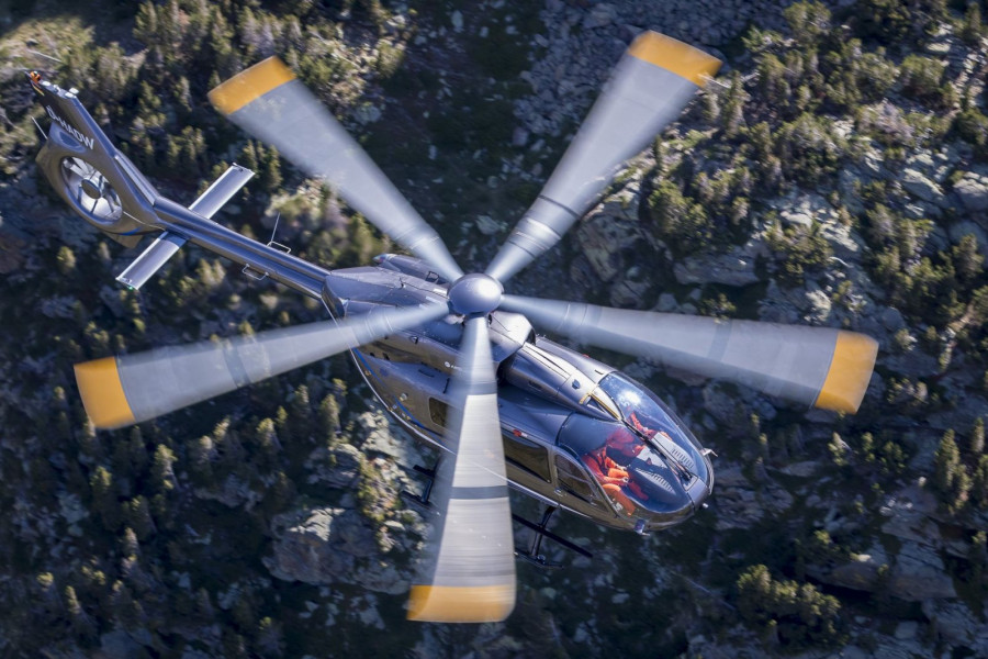 Versión de rotor de cinco palas del helicóptero H145. Foto: Airbus Helicopters