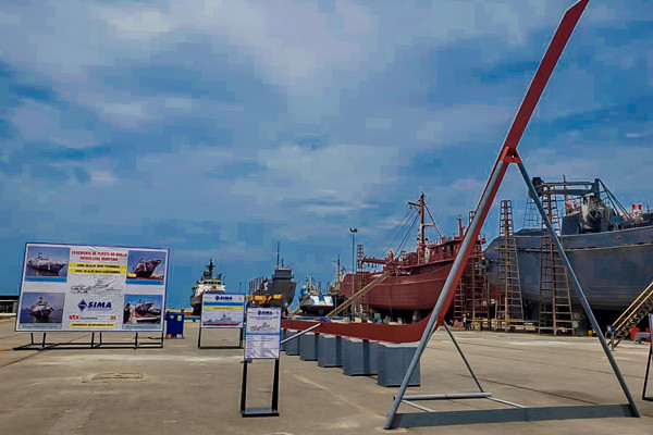 Colocación de la quilla de las tercera dupla de patrulleras marítimas PGCP-50. Foto: SIMA Perú
