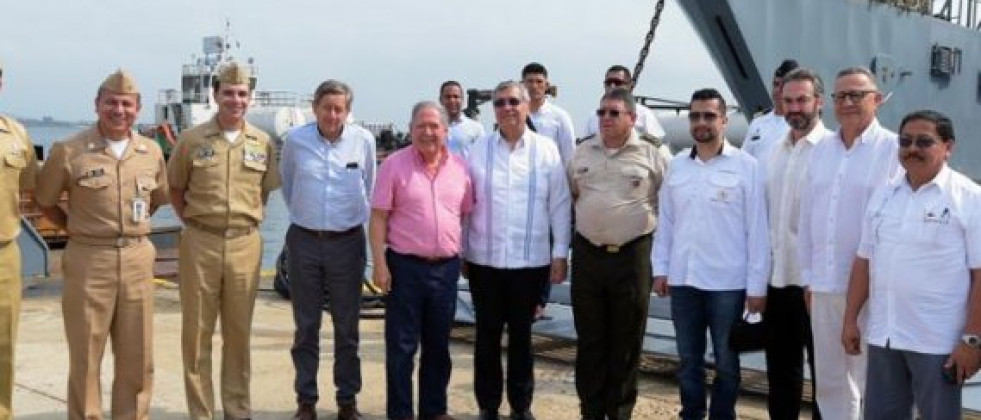 El vicepresidente de Guatemala visitó las instalaciones de Cotecmar, en Colombia. Foto: Comando General Fuerzas Militares de Colombia.