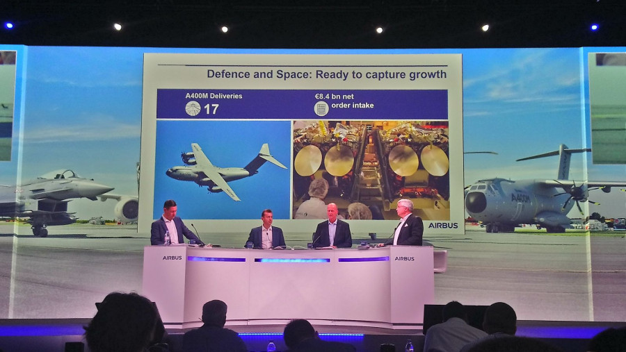 Presentación de los resultados de Airbus en 2018. Foto: Infodefensa.com