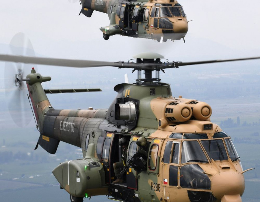 Helicópteros Cougar de la Brigada de Aviación Ejército de Chile. Foto: Anthony Pecchi Airbus Helicopters