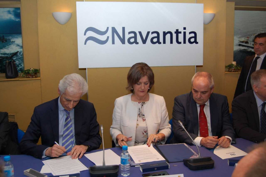 Firma del acuerdo entre Navantia y los sindicatos. Foto: Navantia