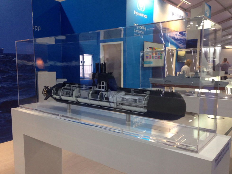 Maqueta del submarino Clase 214 en Exponaval 2018. Foto: Nicolás García Infodefensa.com