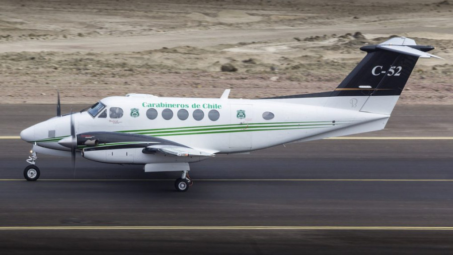 Beechcraft King Air B200 de la Prefectura Aeropolicial de Carabineros de Chile. Foto: Vicente Quezada.