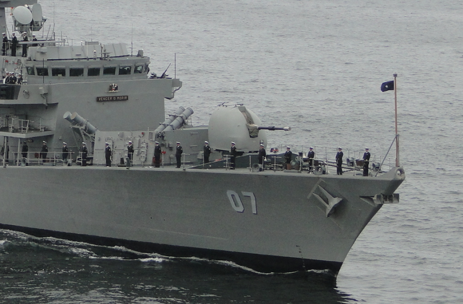La fragata Almirante Lynch es uno de las seis buques de la Escuadra Nacional que posee misiles Harpoon. Foto: Nicolás GarcíaInfodefensa.com