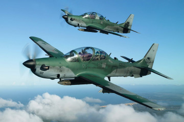 Dos aviones Súper Tucano. Foto: Embraer.