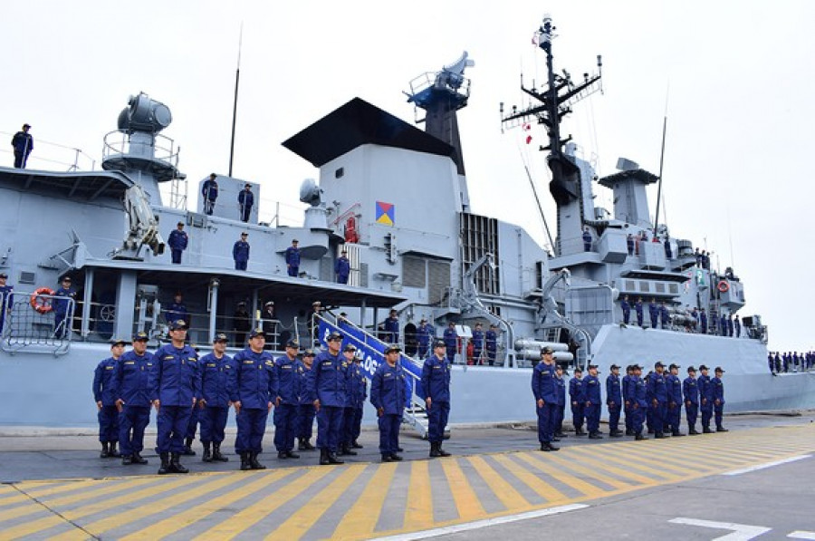 La BAP Bolognesi al zarpar del Callao hacia Cartagena de Indias para las Unitas LIX-2018. Foto: Marina de Guerra del Perú.