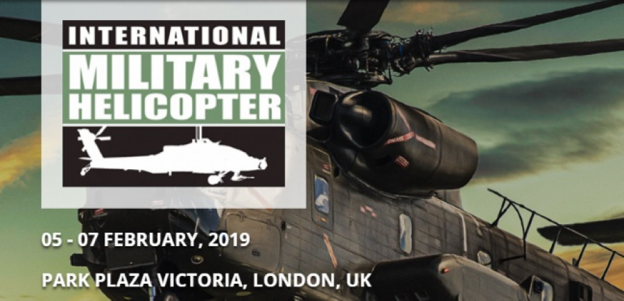Material de promoción del la conferencia internacional Military Helicopters 2019. Foto: Defence IQ