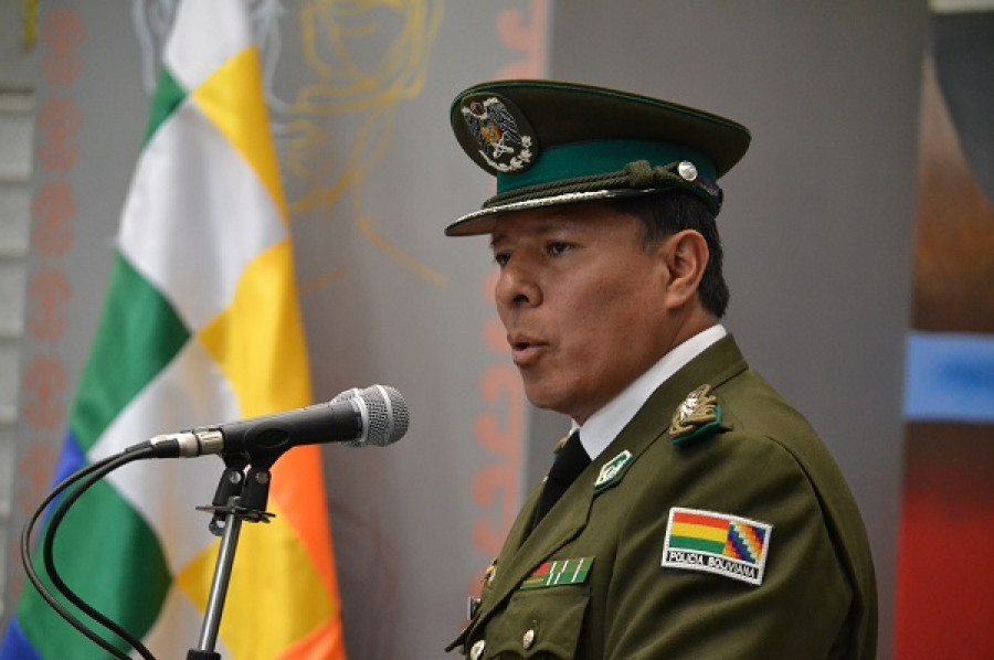 El coronel Rómulo Delgado Rivas, nuevo comandante de la Policía. Foto: Agencia Boliviana de Información.