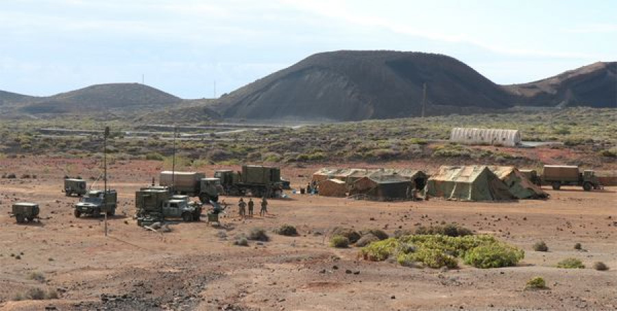 Despliegue de puesto de mando en un ejercicio de la Brigada Canarias el año pasado. Foto: Ejército de Tierra