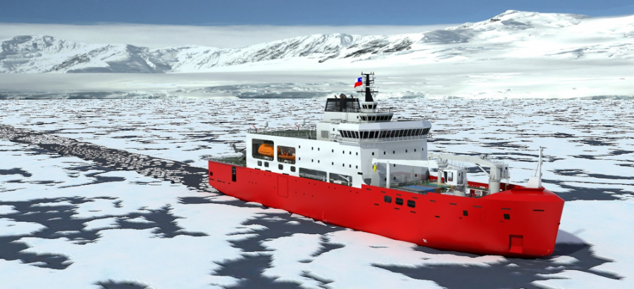 Representación virtual del Antártida 1. Infografía: Asmar.