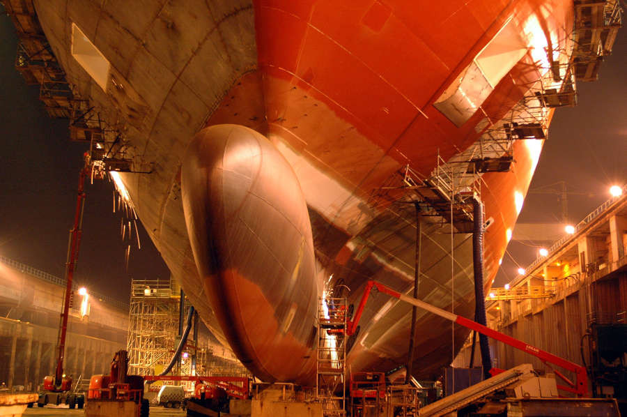 Barco en construcción en los astilleros Chantiers de L´Atlantique. Foto: Chantiers de L´Atlantique