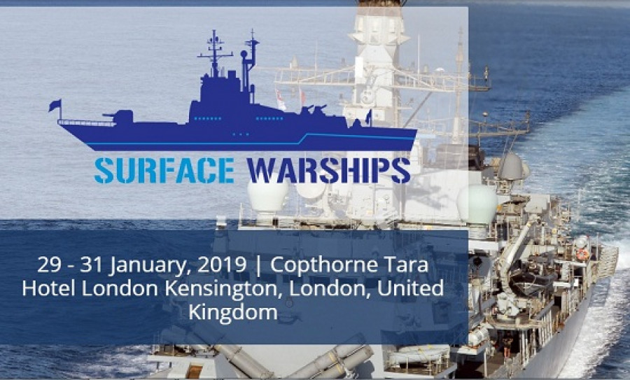 Material de promoción de la conferencia Surface Warships 2019. Foto: Defence IQ