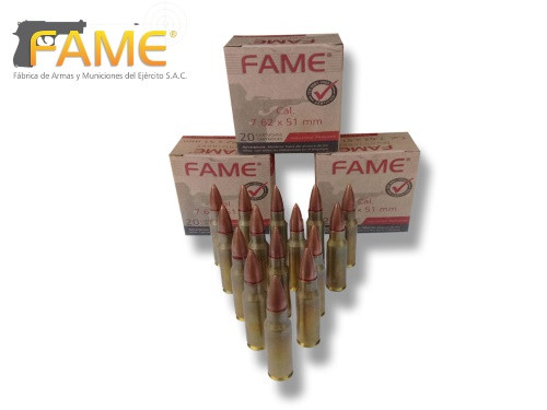 Munición 7,62x51 mm de FAME para fusiles de asalto. Foto: FAME SAC.