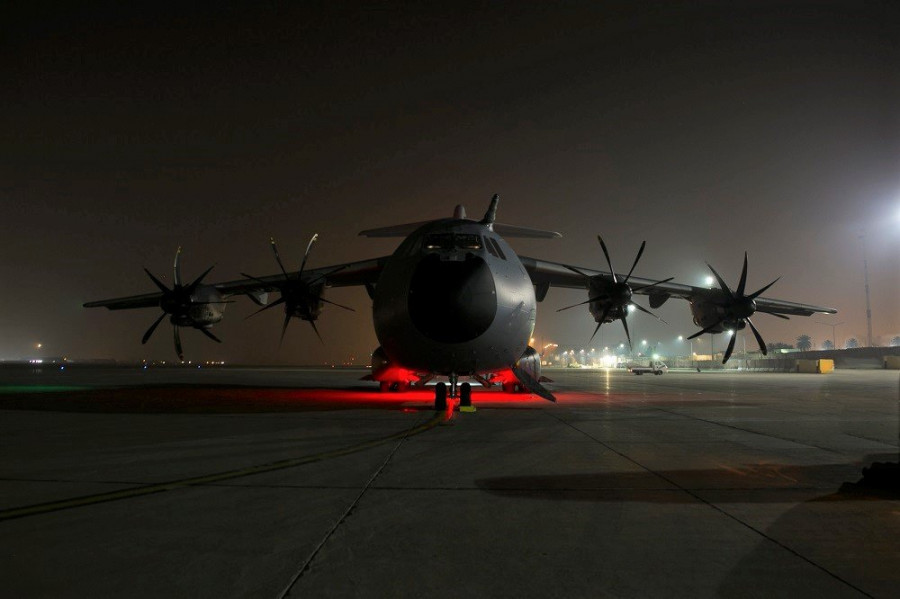 A400M del Ejército del Aire español en Bagdad. Foto: Emad