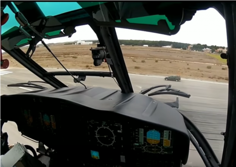 Pruebas con un helicóptero Super Puma. Foto: Ejército del Aire