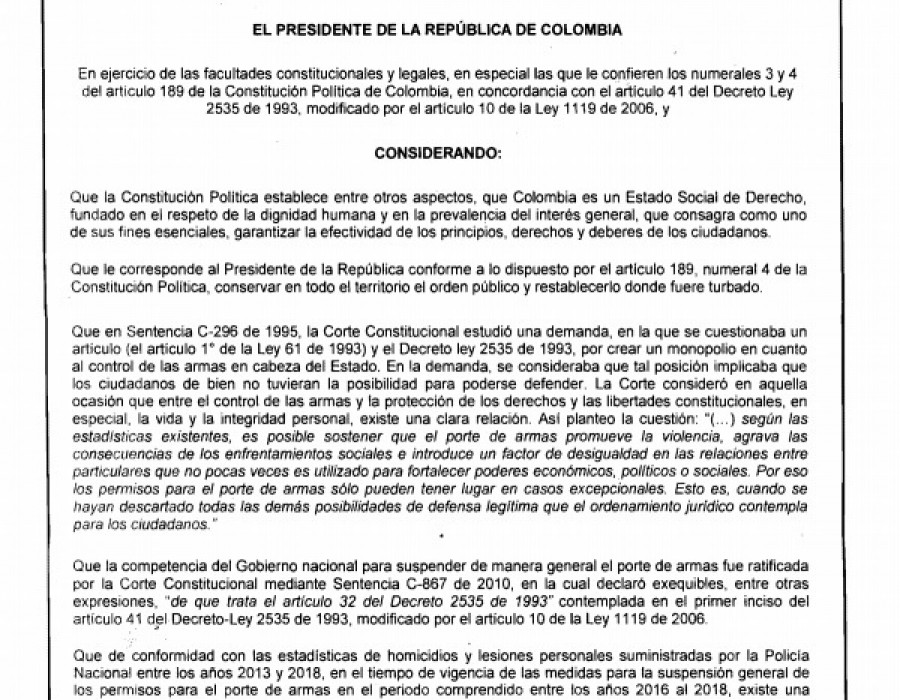 Conozca más sobre los permisos para el porte de armas en el territorio  colombiano