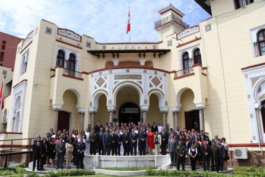 Personal de la Acffaa reunido para celebrar el aniversario de la agencia, el 7 de diciembre de 2018. Foto: Acffaa