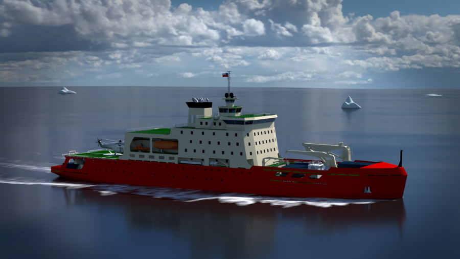 Diseno conceptual de Vard Marine de nuevo rompehielos para la Armada de Chile 2