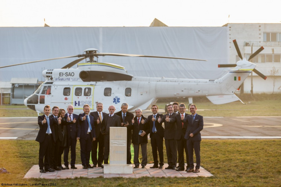 151118 guillaume faury rumania fabrica primera piedra h215 helicoptero airbus helicopters