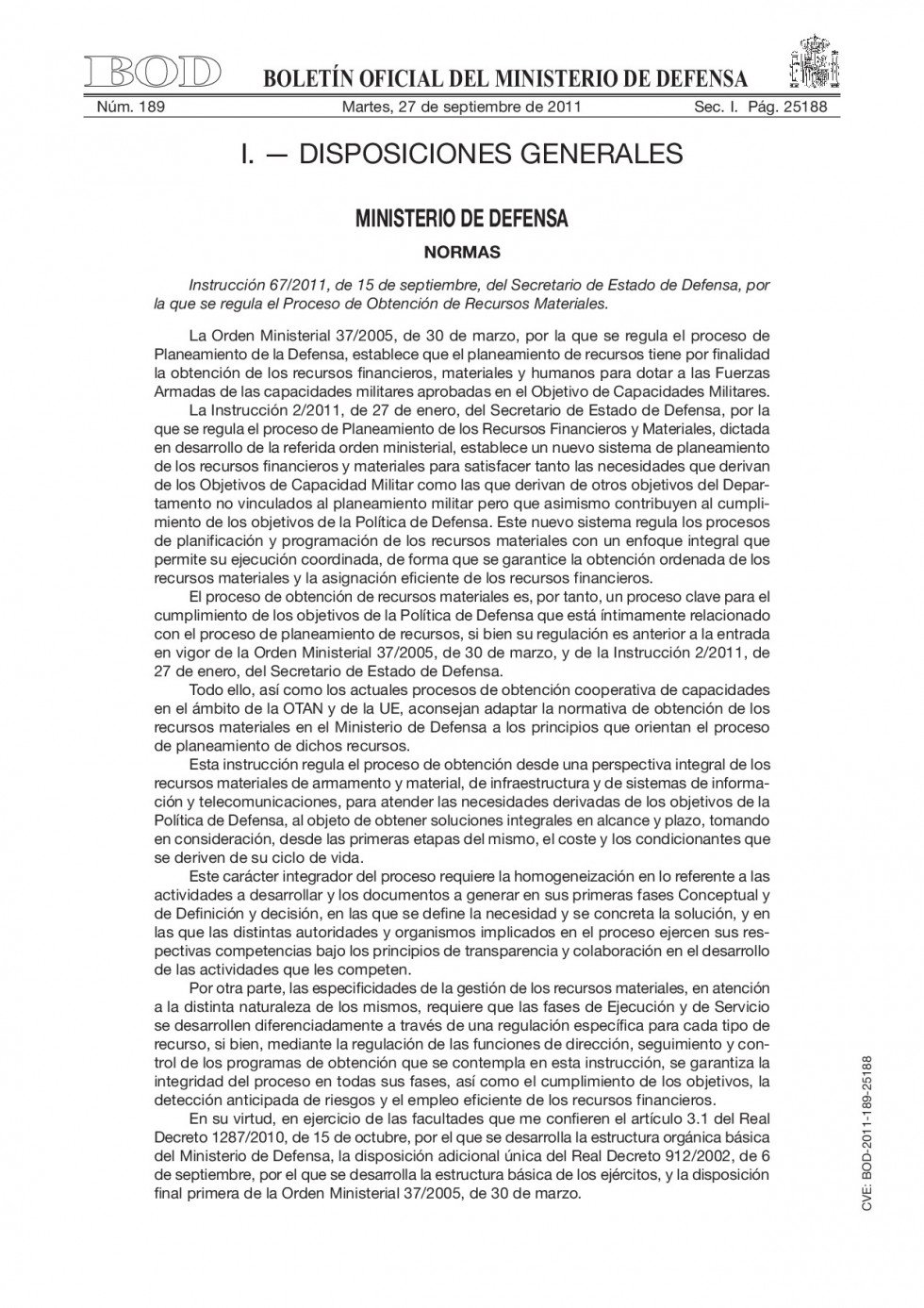 03  INSTRUCCION 67 2011 PROCESO DE OBTENCION RECURSOS