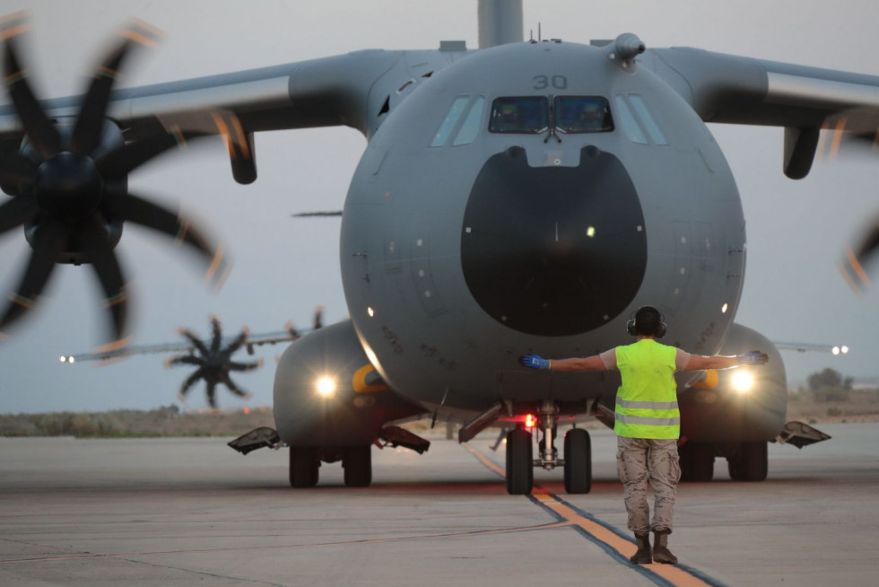 A400M en la base aérea de Zaragoza. Foto: Ministerio de Defensa