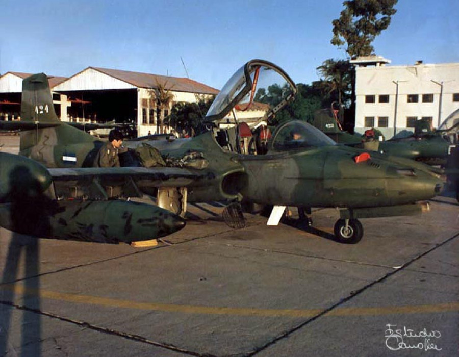 Avión de ataque ligero A-37. Foto: Fuerza Aérea Salvadoreña
