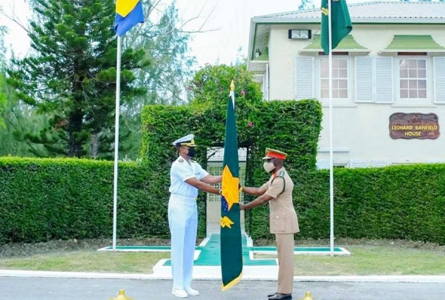 Trasmisión de mando de la jefatura del Estado Mayor. Foto: Barbados Defence Force