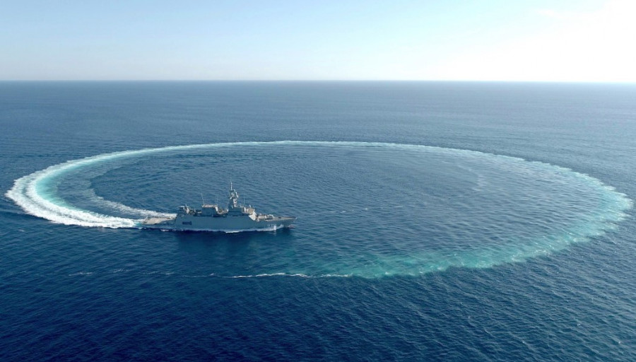 Pruebas de mar de la primera corbeta saudí. Foto: Navantia