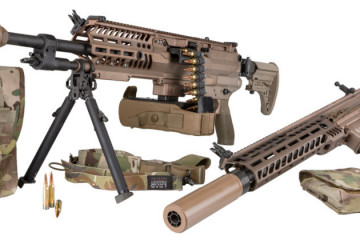 Ametralladora ligera y fusil de asalto de Sig Sauer candidatas al programa NGWS del Ejército de EEUU. Foto: Sig Sauer