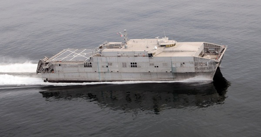Un Expeditionary Fast Transport similar a los que se embarcarán los marinos MGP durante el Pacific Partnership´. Foto: Austal.