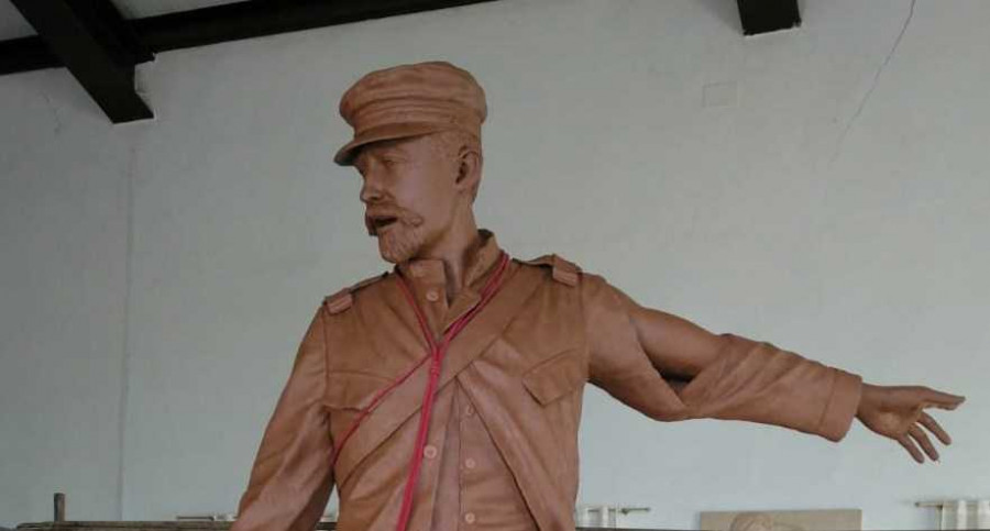 Imagen de la escultura en arcilla del teniente Martín Cerezo. Foto: Fundación Museo del Ejército