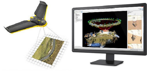 Drone topográfico Ebee con capacidad automatizada para misiones de vuelo. Foto: Perú Land.