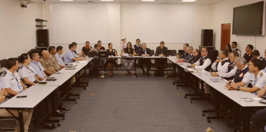 Reunión entre la Unión Europea, Indeci, Conida y la FAP sobre los sistemas Galileo y Egnos. Foto: Indeci.