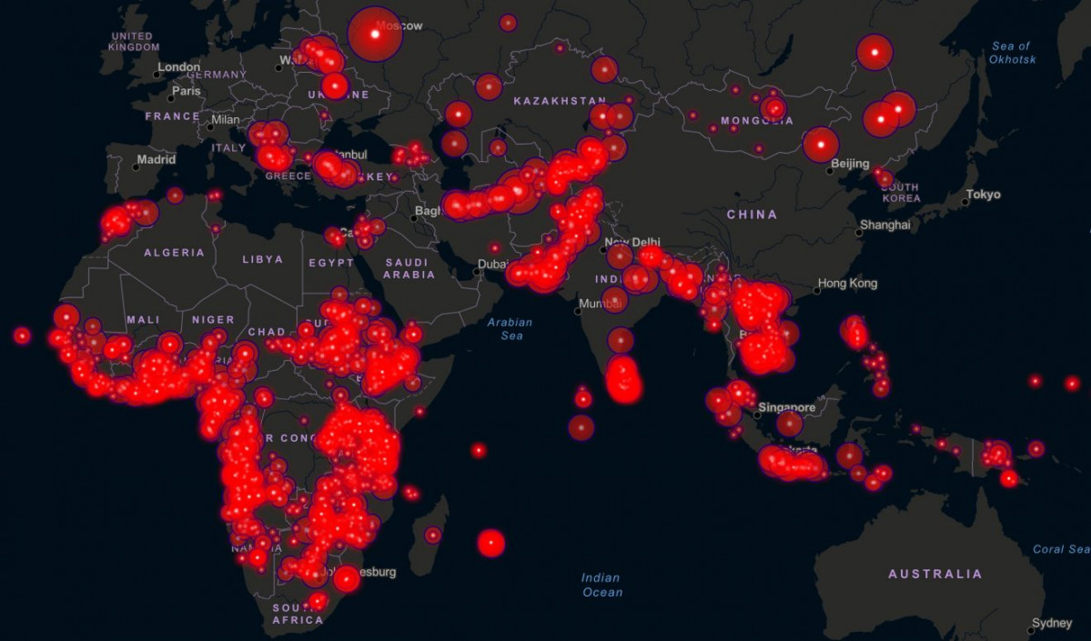 Localizaciones conocidas de las principales inversiones chinas