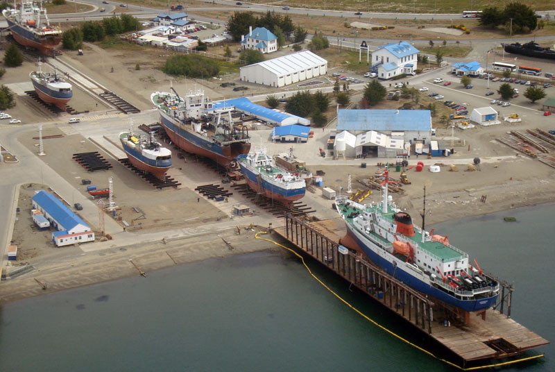 Vista aérea de las instalaciones de Asmar Magallanes foto Asmar