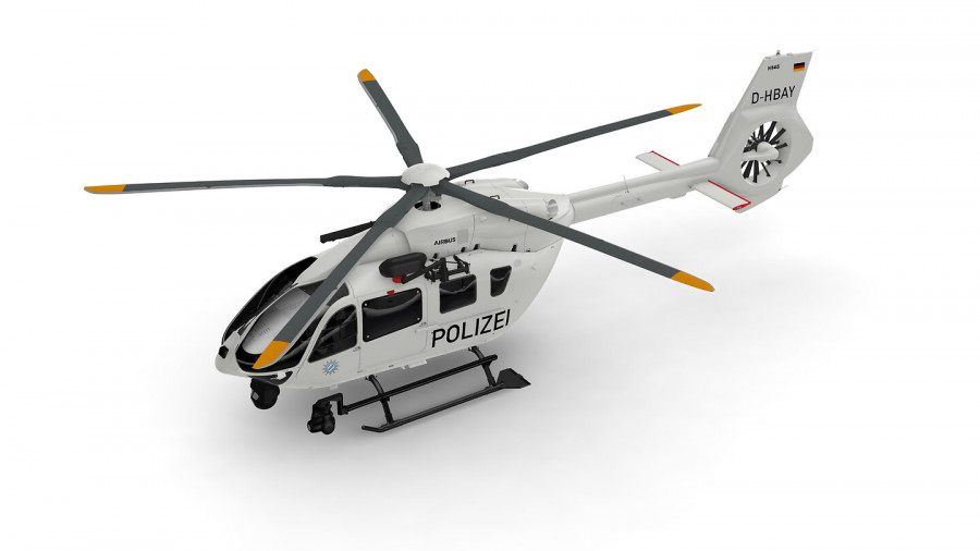 Aspecto del futuro helicóptero H145 de la policía de Baviera. Imagen Airbus Helicopters