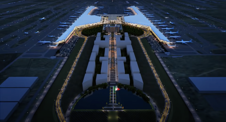 Render Aeropuerto Internacional Felipe Ángeles construido por la Sedena en México