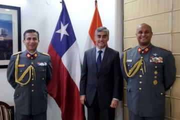 Cambio de mando en la Agregaduría de Defensa, Militar, Naval y Aérea de Chile en India foto Ejército de Chile